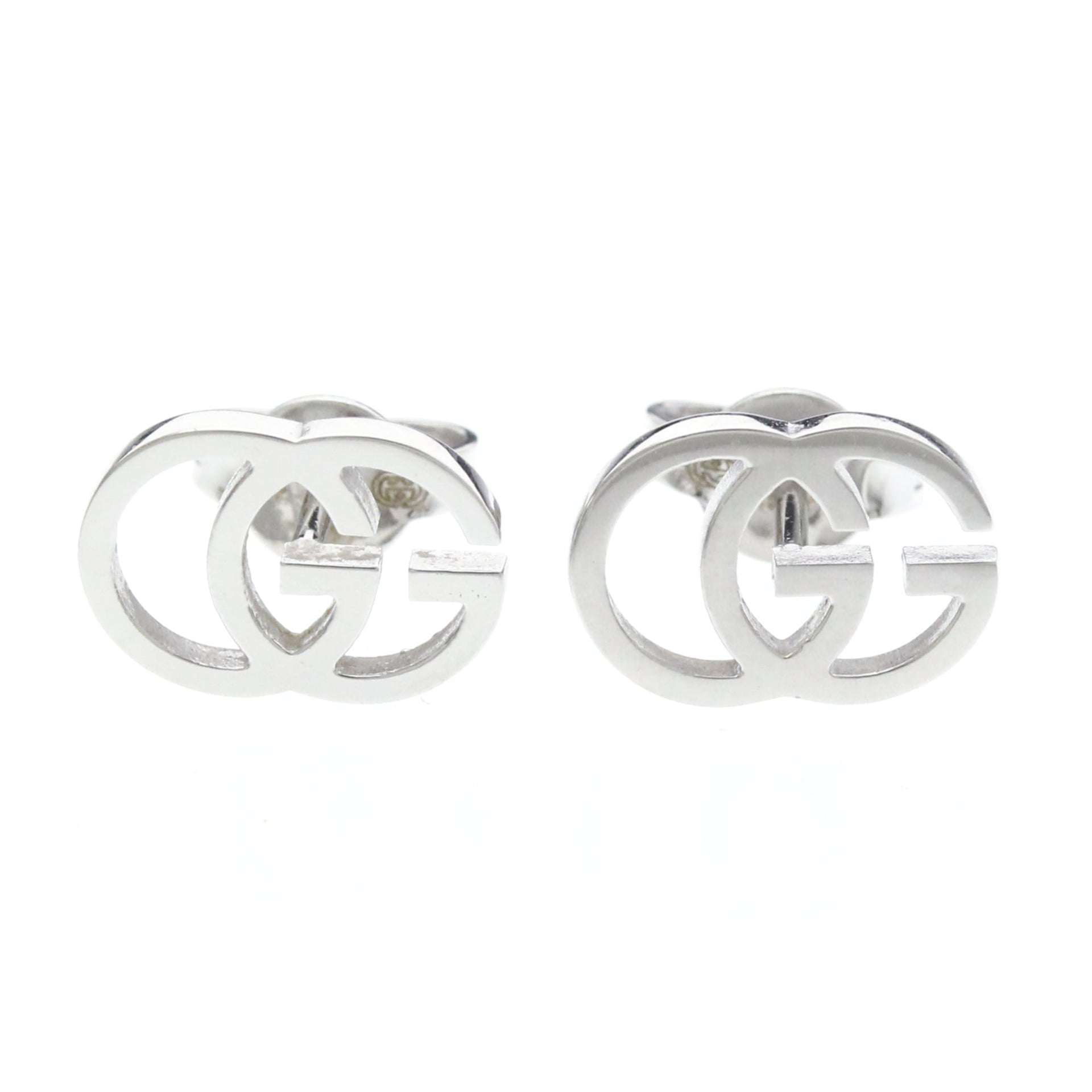 Boucles d'oreilles Gucci GG Interlocking sans pierre en or blanc (18 carats) argent 1