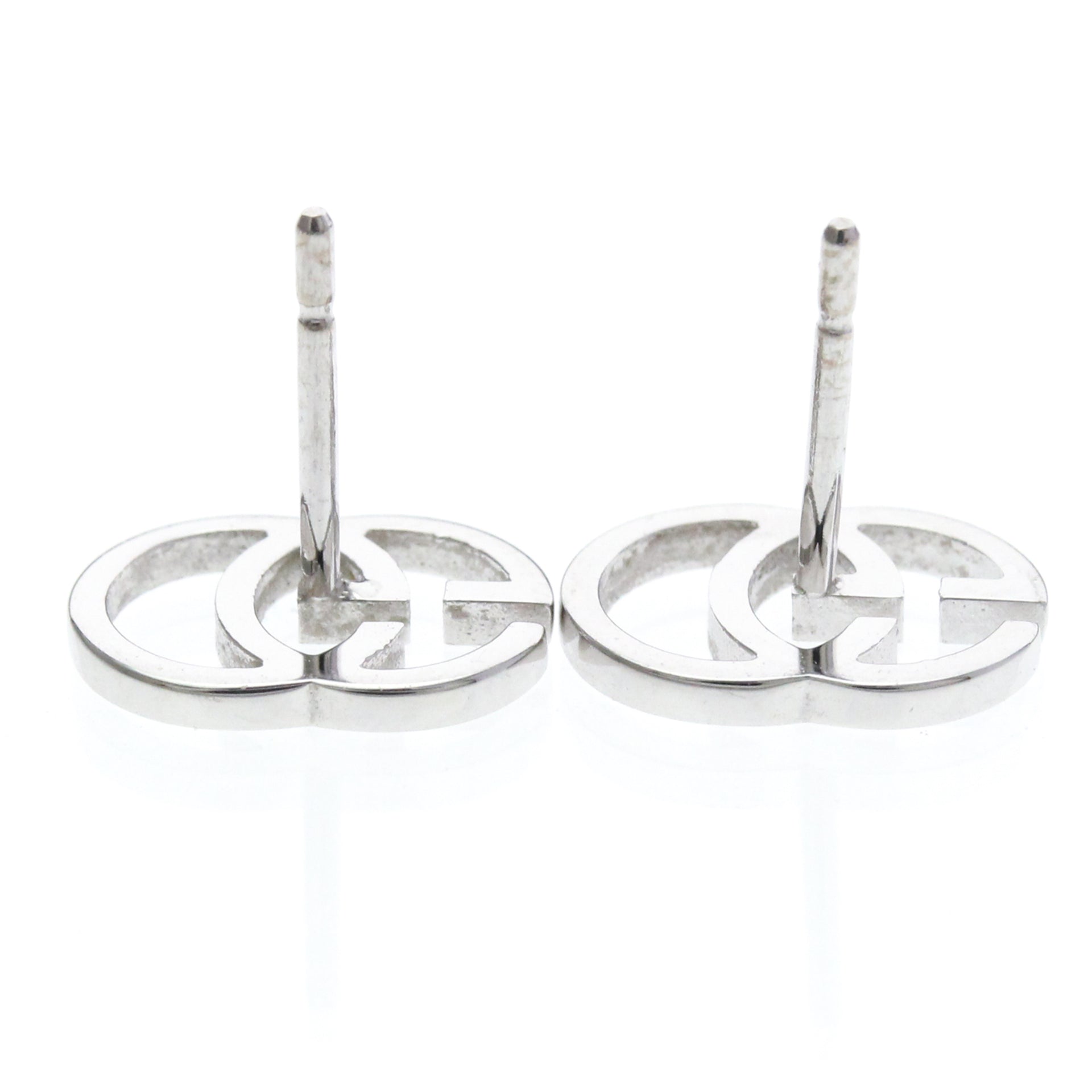 Boucles d'oreilles Gucci GG Interlocking sans pierre en or blanc (18 carats) argent 2