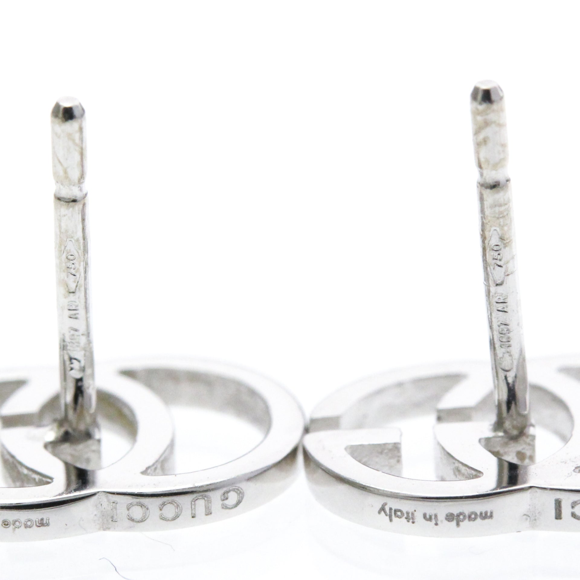 Boucles d'oreilles Gucci GG Interlocking sans pierre en or blanc (18 carats) argent 6