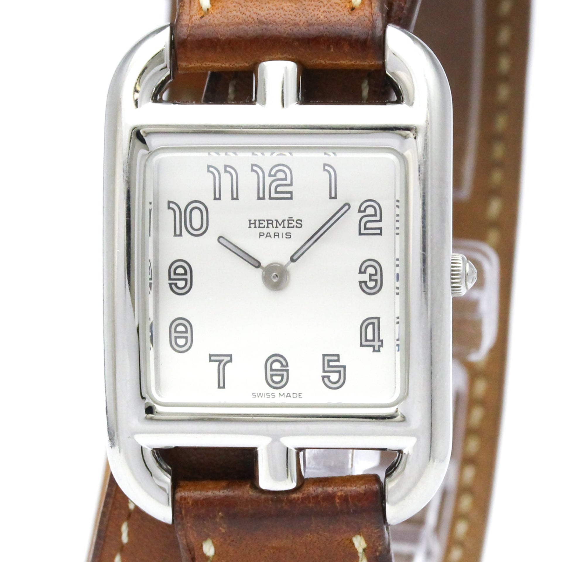 Montre femme HERMES Cape Cod Double Tour à quartz CC1.210 polie 1