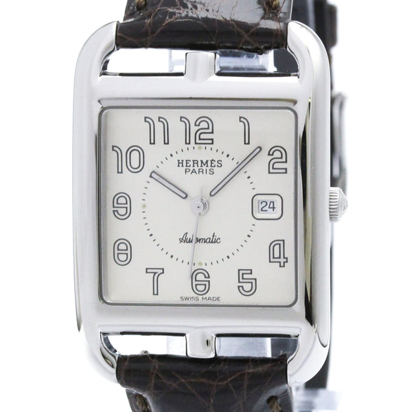 Montre homme HERMES Cape Cod en acier et cuir, mouvement automatique, référence CC1.710, finition polie 1
