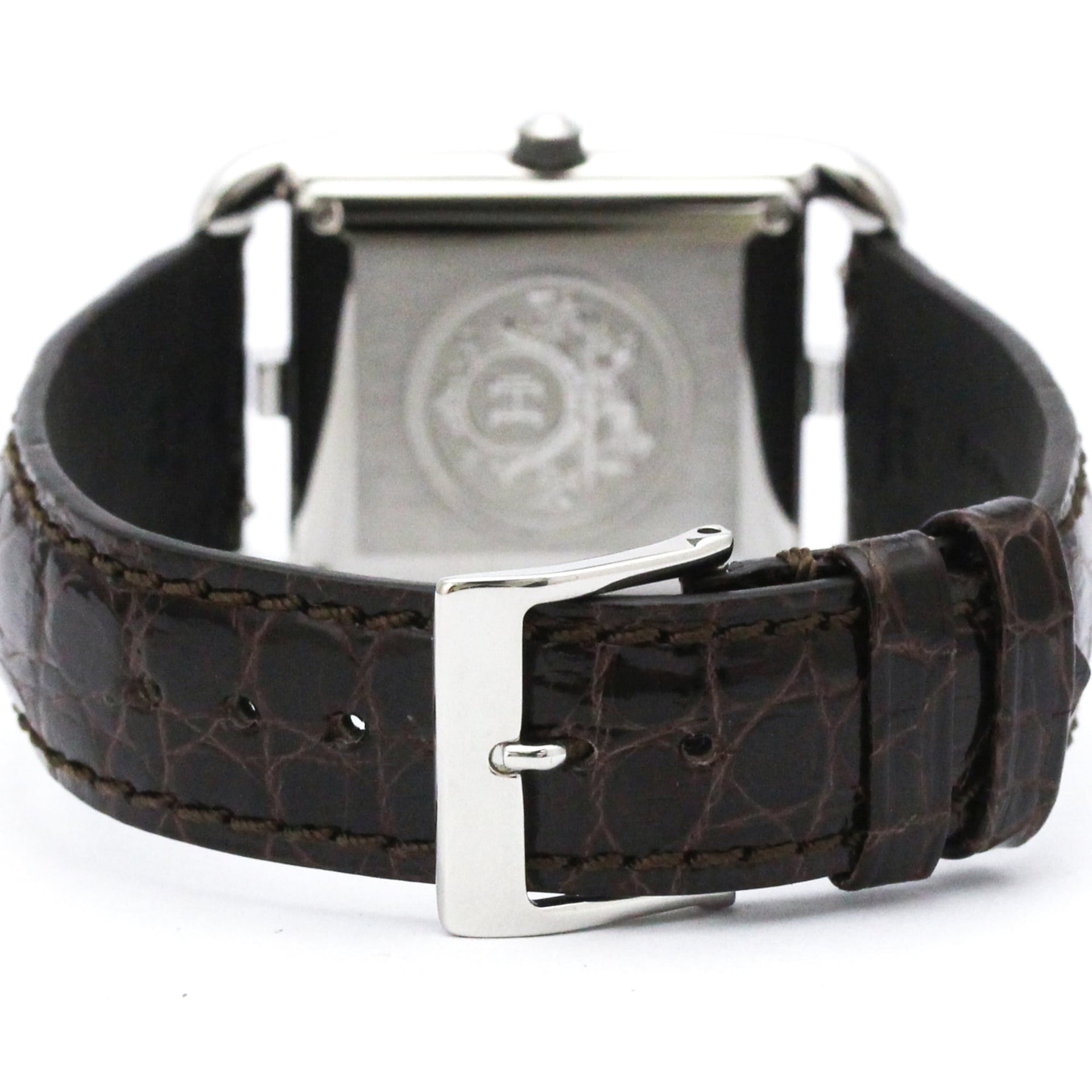 Montre homme HERMES Cape Cod en acier et cuir, mouvement automatique, référence CC1.710, finition polie 5