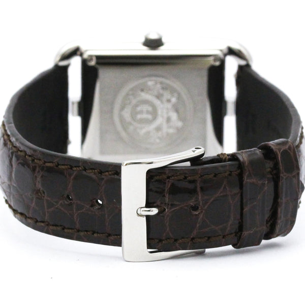 Montre homme HERMES Cape Cod en acier et cuir, mouvement automatique, référence CC1.710, finition polie 5