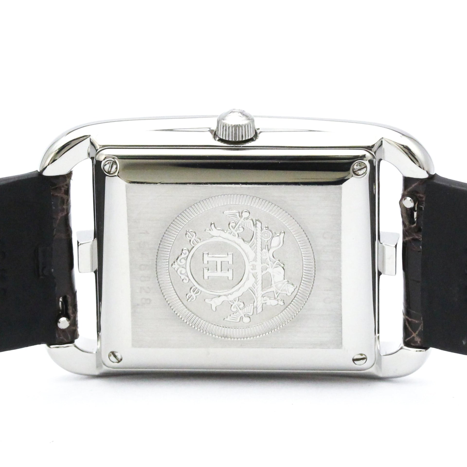 Montre homme HERMES Cape Cod en acier et cuir, mouvement automatique, référence CC1.710, finition polie 6