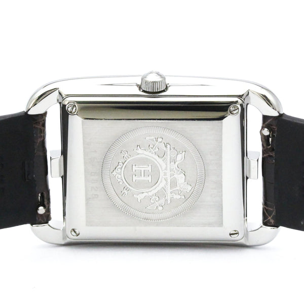 Montre homme HERMES Cape Cod en acier et cuir, mouvement automatique, référence CC1.710, finition polie 6