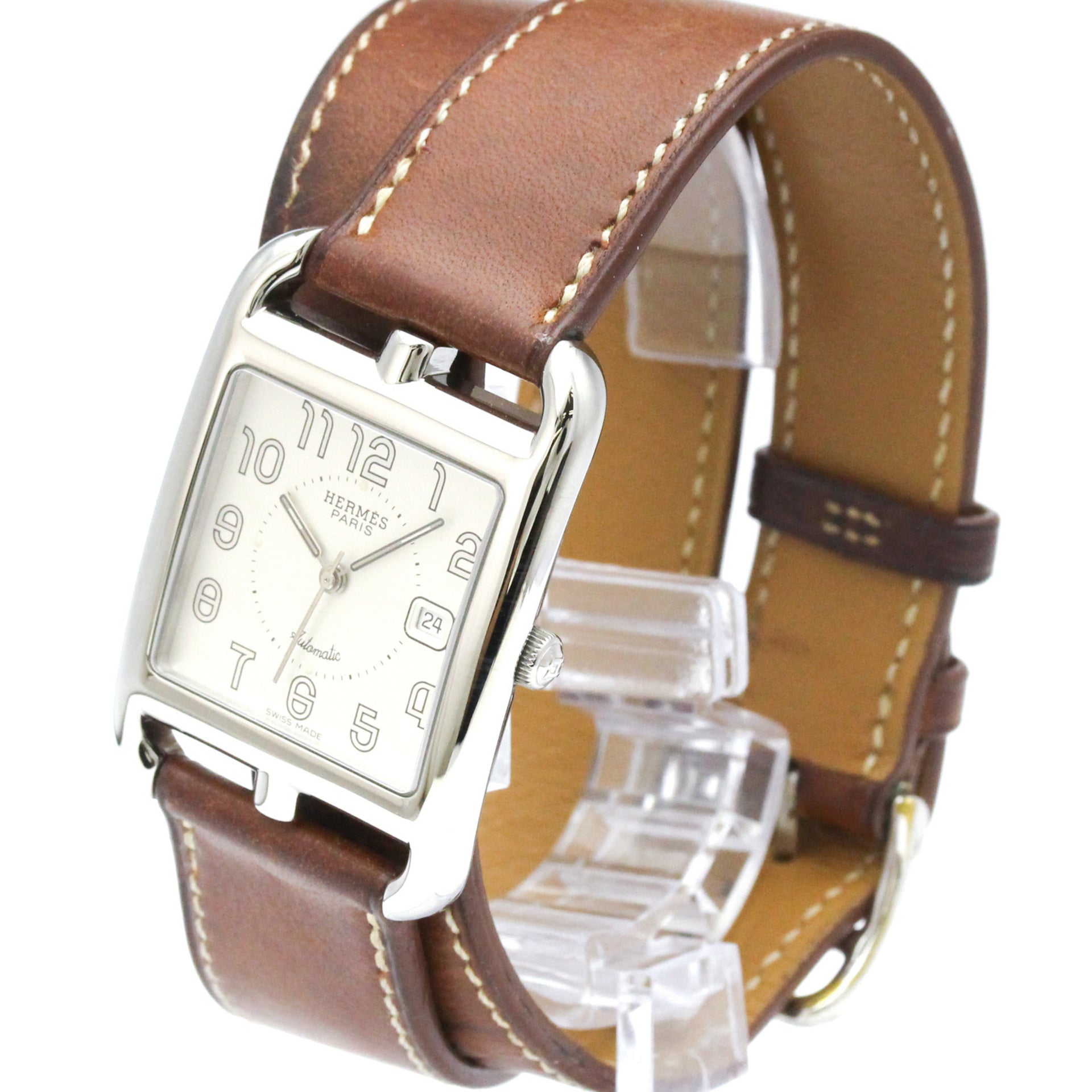 Montre pour homme HERMES Cape Cod Double Tour en acier, automatique, CC1.710, polie 2