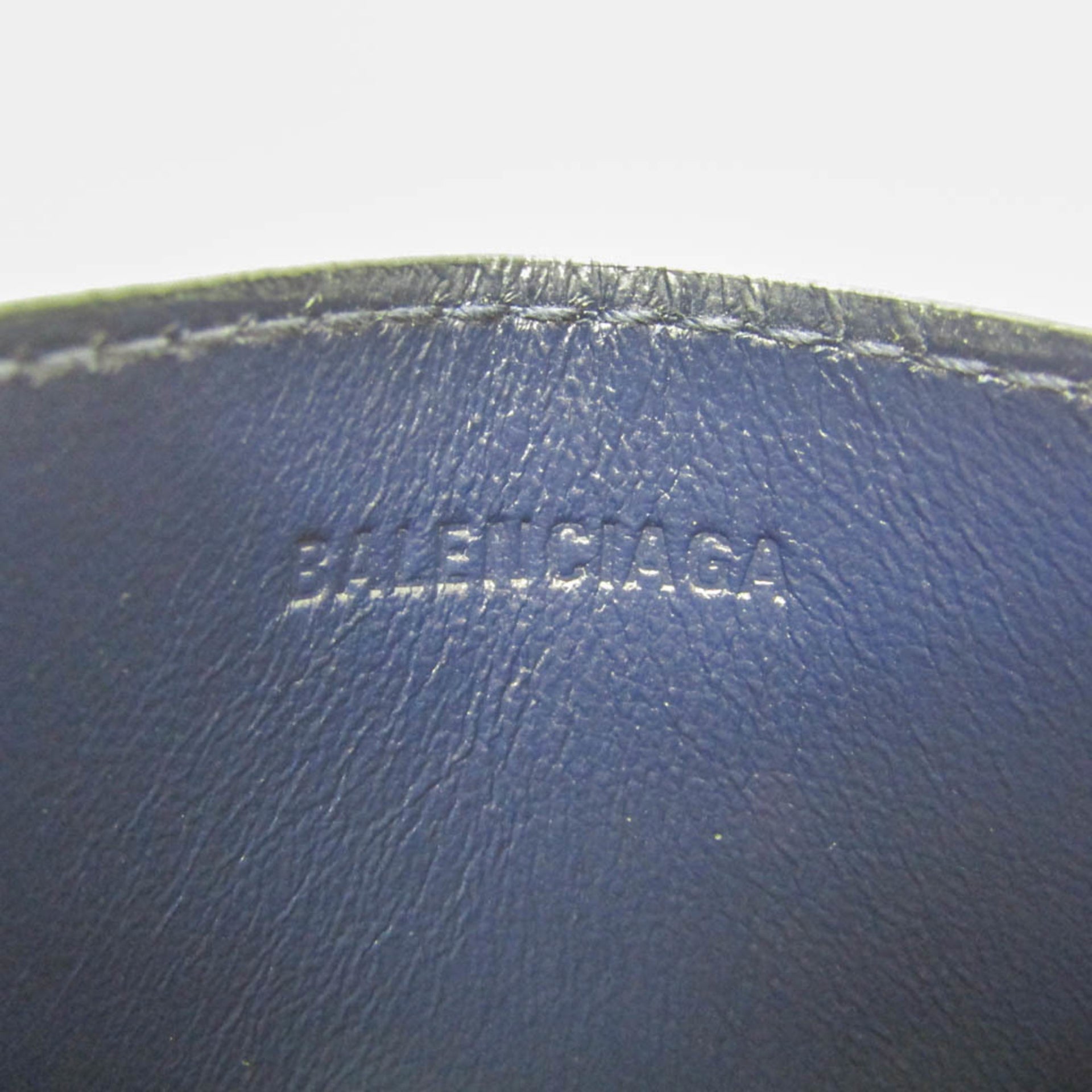 Porte-cartes Balenciaga B Logo 601347 en cuir bleu marine 9