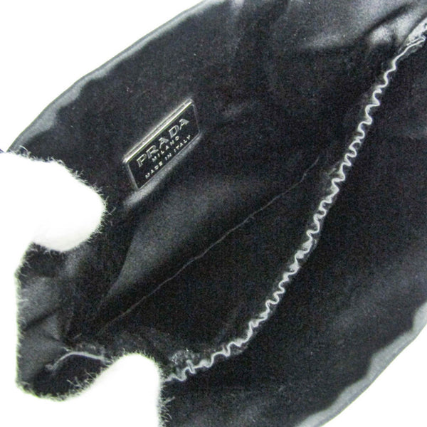 Petit sac Prada à logo triangulaire pour femme en nylon noir 15