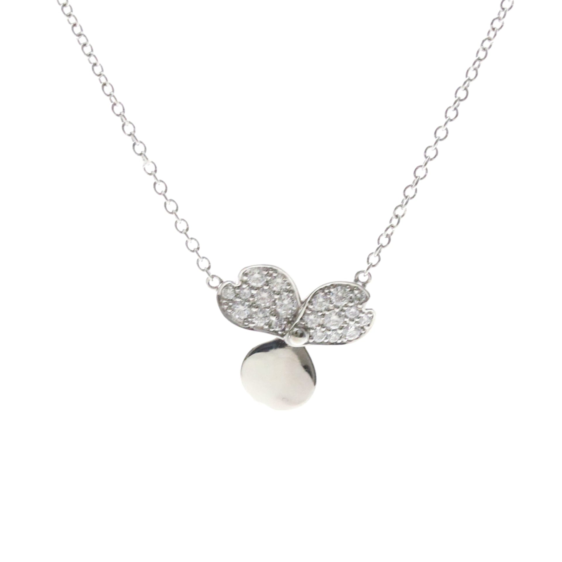 Tiffany Paper Flower Mini Diamond Necklace Platinum Diamond Women 1