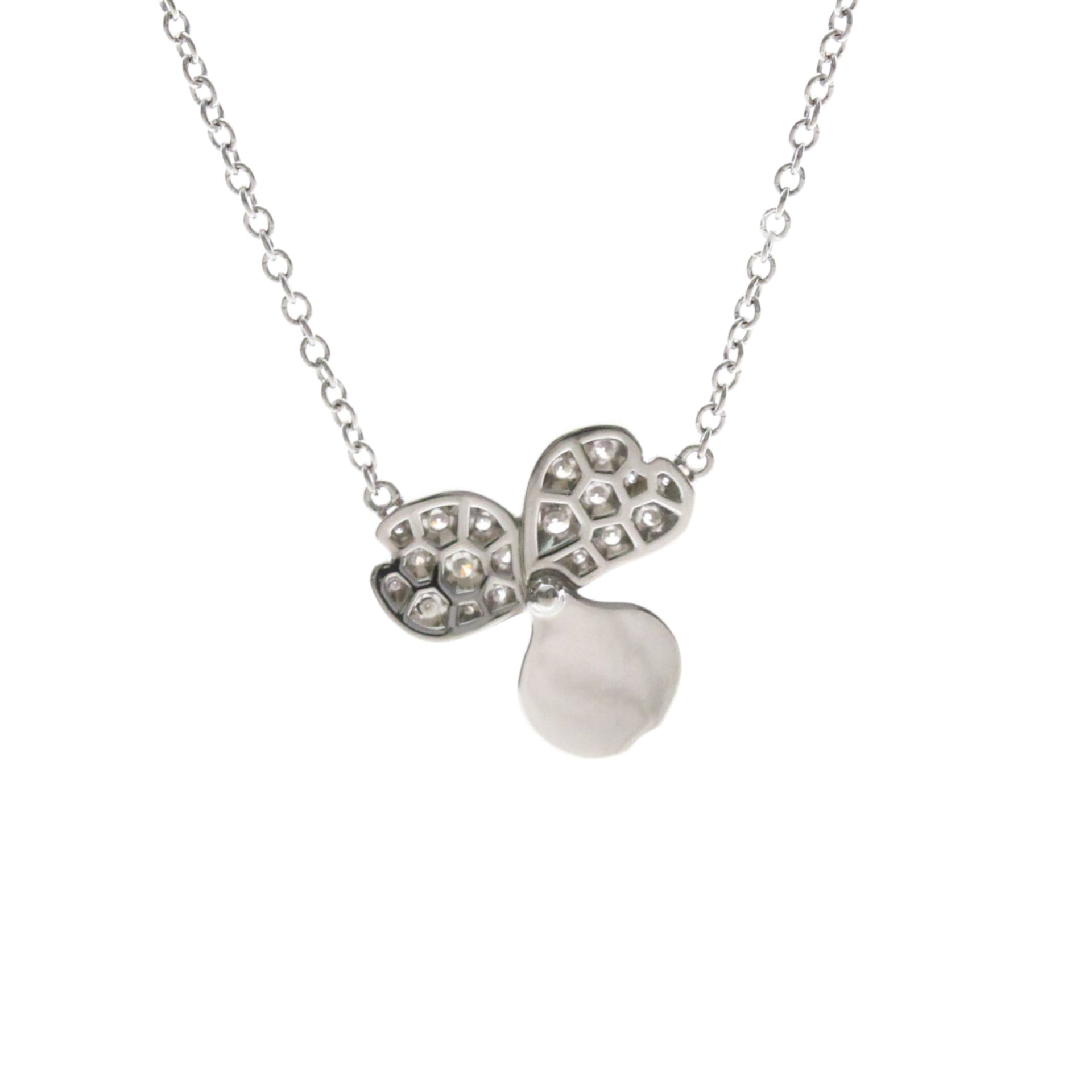 Tiffany Paper Flower Mini Diamond Necklace Platinum Diamond Women 2