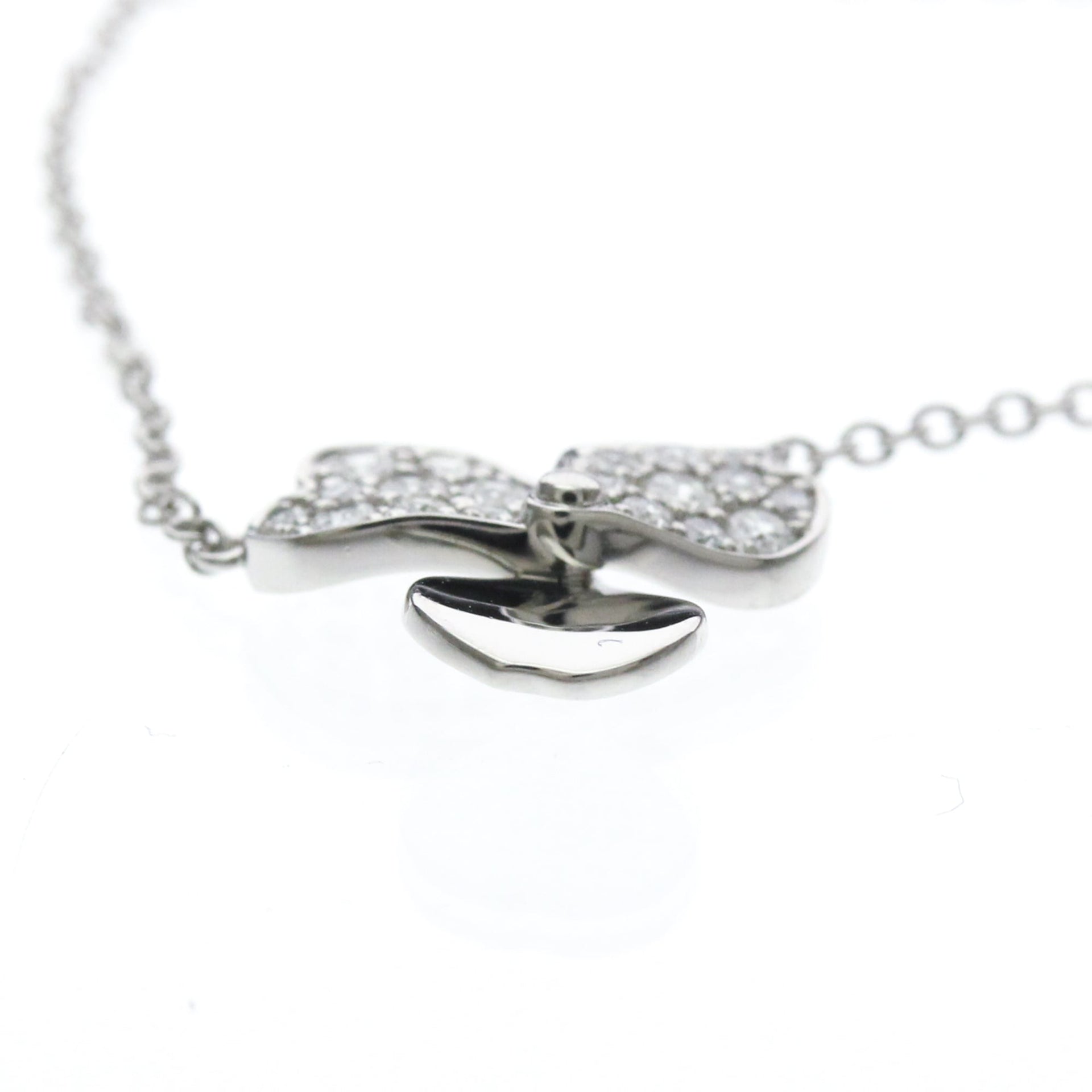 Tiffany Paper Flower Mini Diamond Necklace Platinum Diamond Women 4