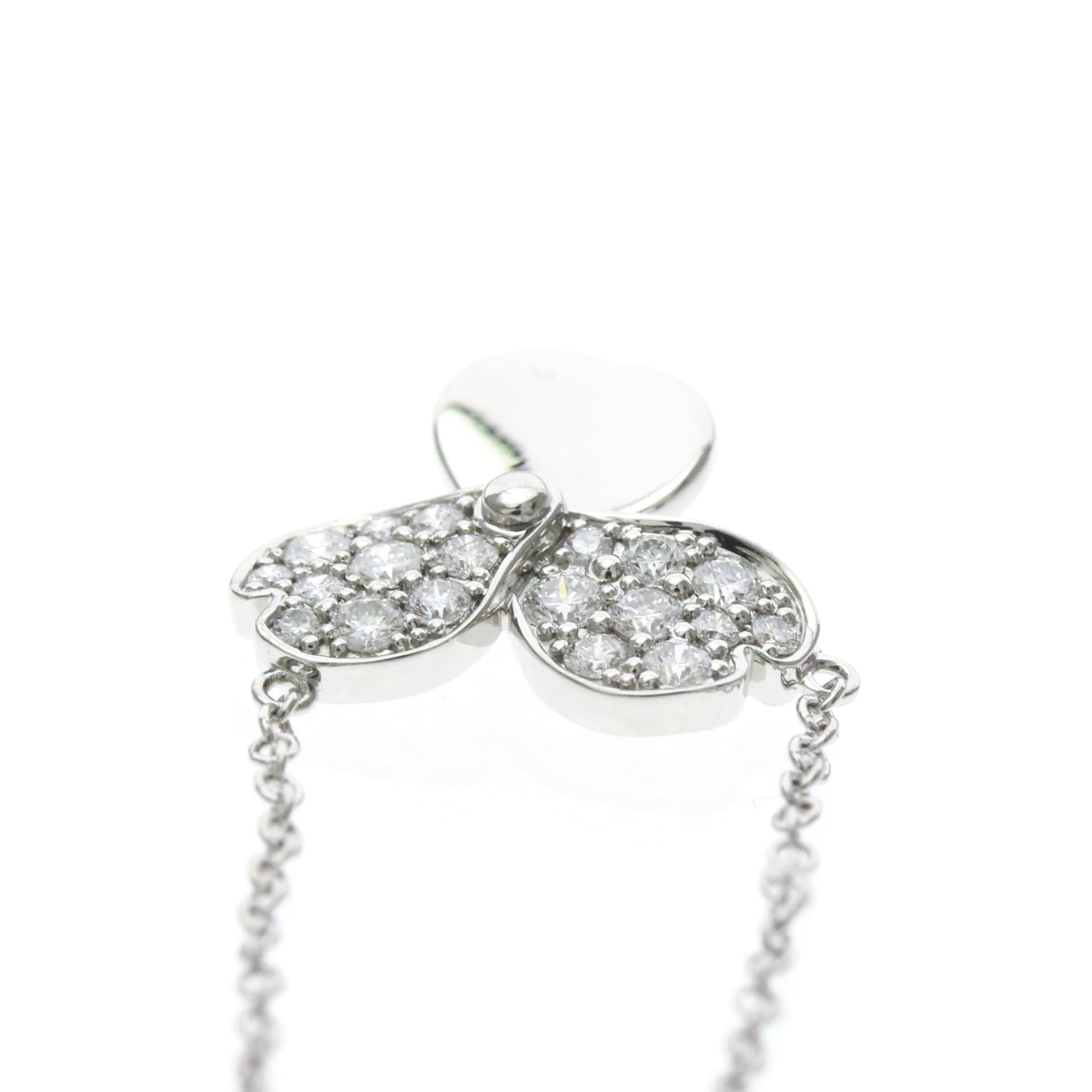 Tiffany Paper Flower Mini Diamond Necklace Platinum Diamond Women 6