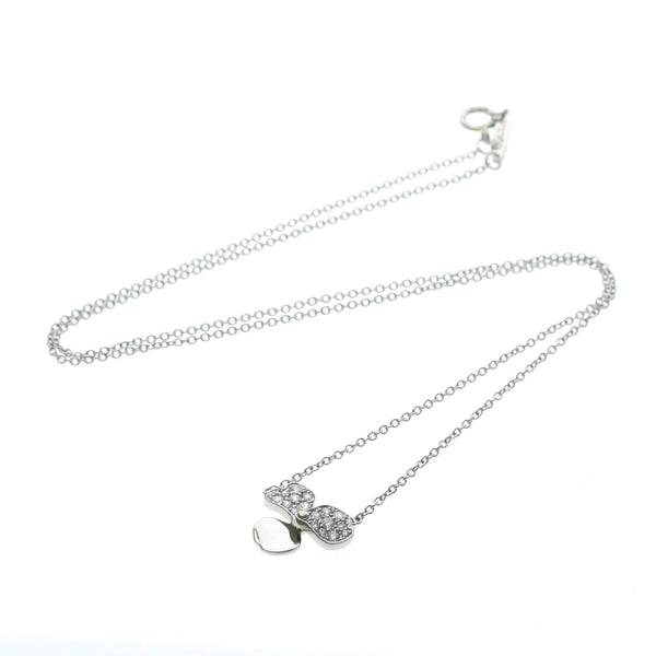 Tiffany Paper Flower Mini Diamond Necklace Platinum Diamond Women 14