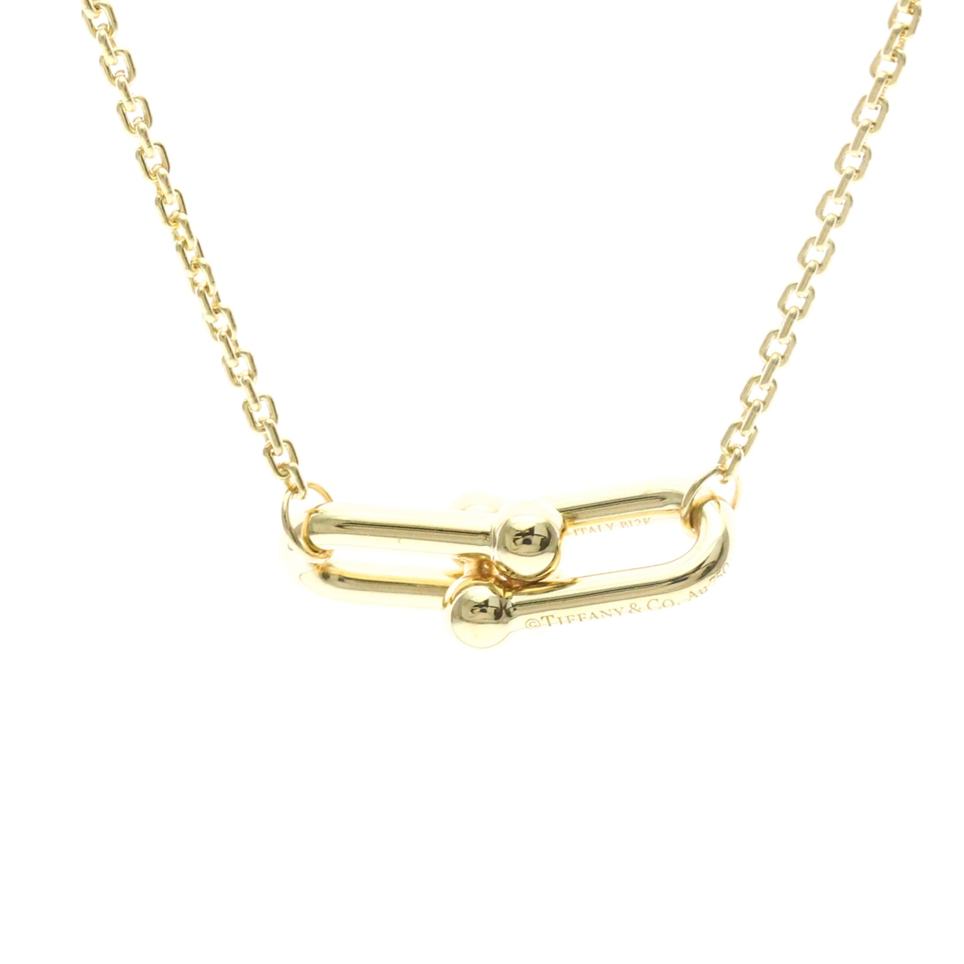 TIFFANY Hardware Double Link Necklace 18K Yellow Gold Polished 1