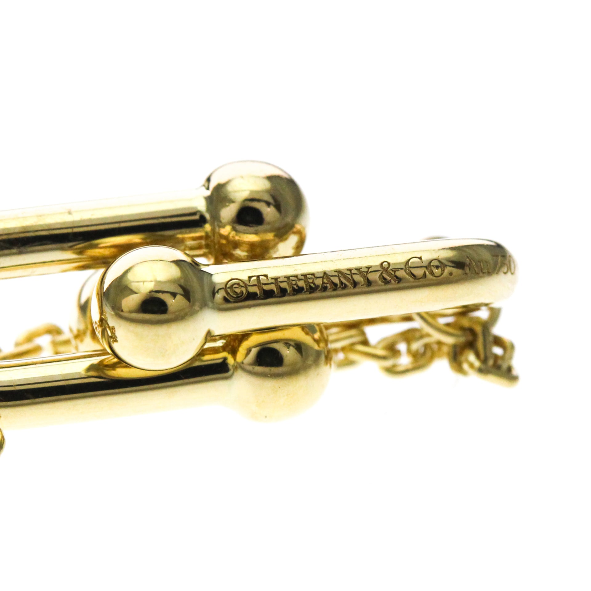 TIFFANY Hardware Double Link Necklace 18K Yellow Gold Polished 6