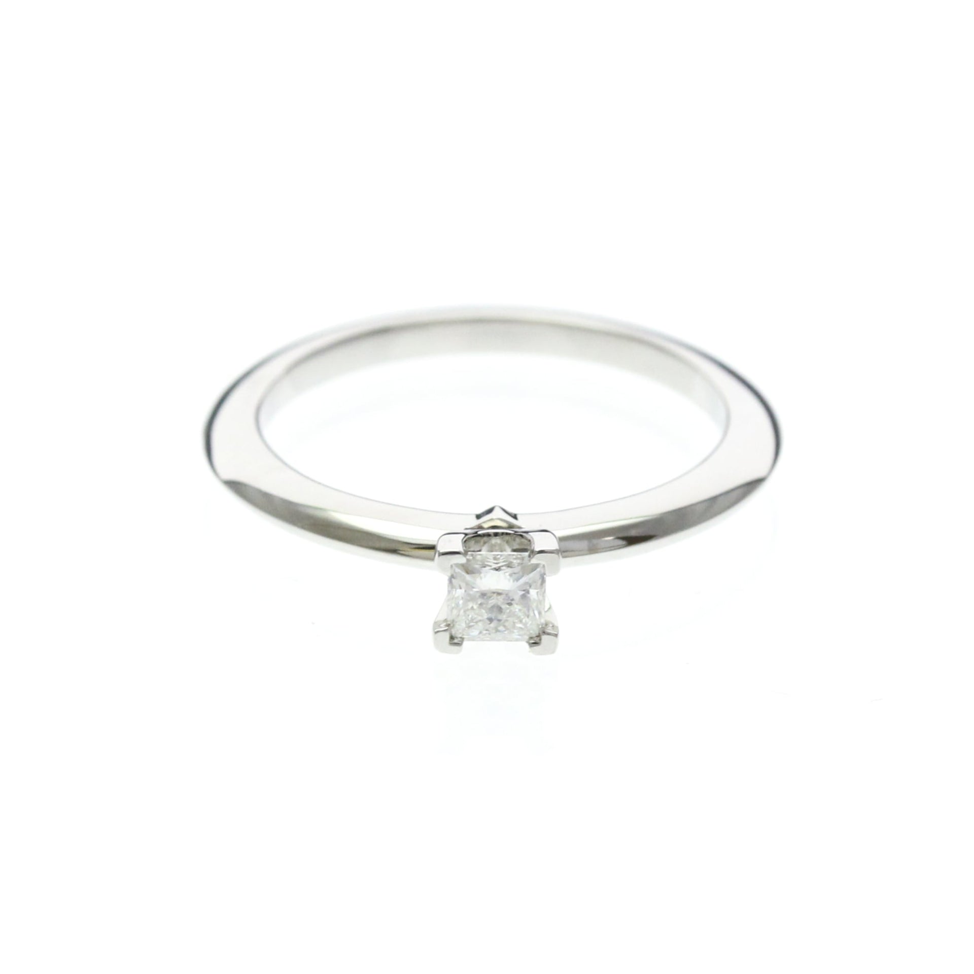 TIFFANY Solitaire Diamond Ring Platinum 0.22ct Polished 1