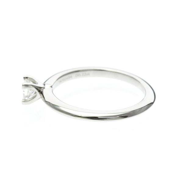 TIFFANY Solitaire Diamond Ring Platinum 0.22ct Polished 2