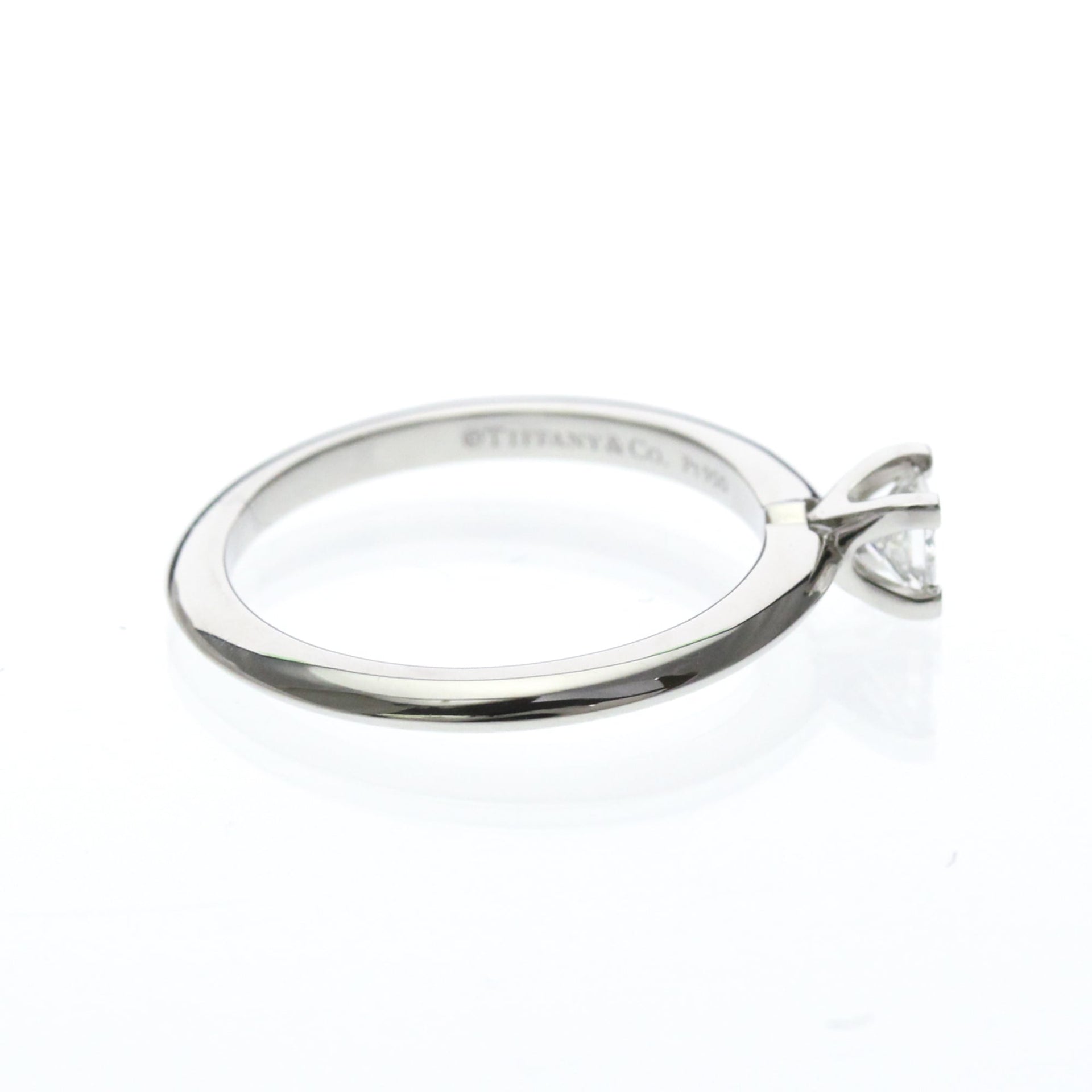 TIFFANY Solitaire Diamond Ring Platinum 0.22ct Polished 4