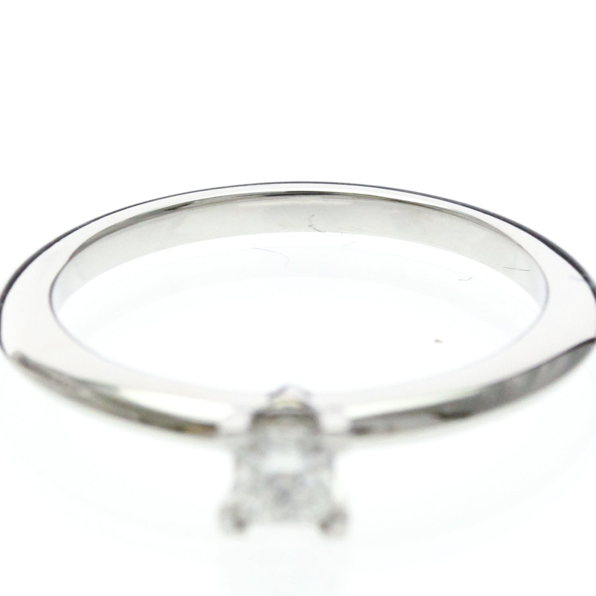 TIFFANY Solitaire Diamond Ring Platinum 0.22ct Polished 5