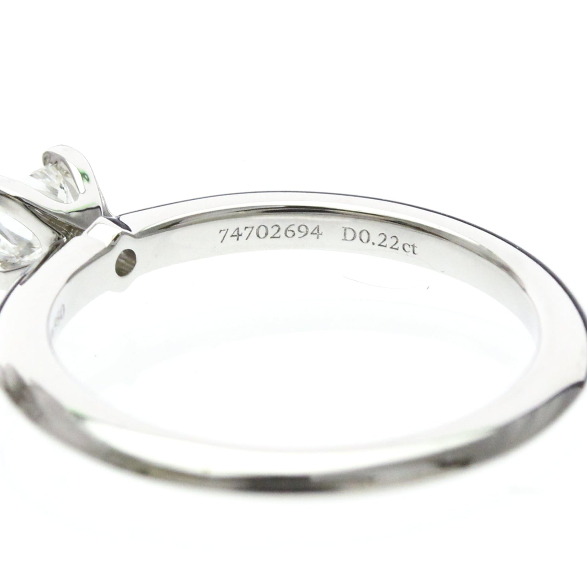 TIFFANY Solitaire Diamond Ring Platinum 0.22ct Polished 6