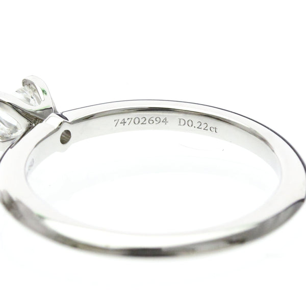 TIFFANY Solitaire Diamond Ring Platinum 0.22ct Polished 6