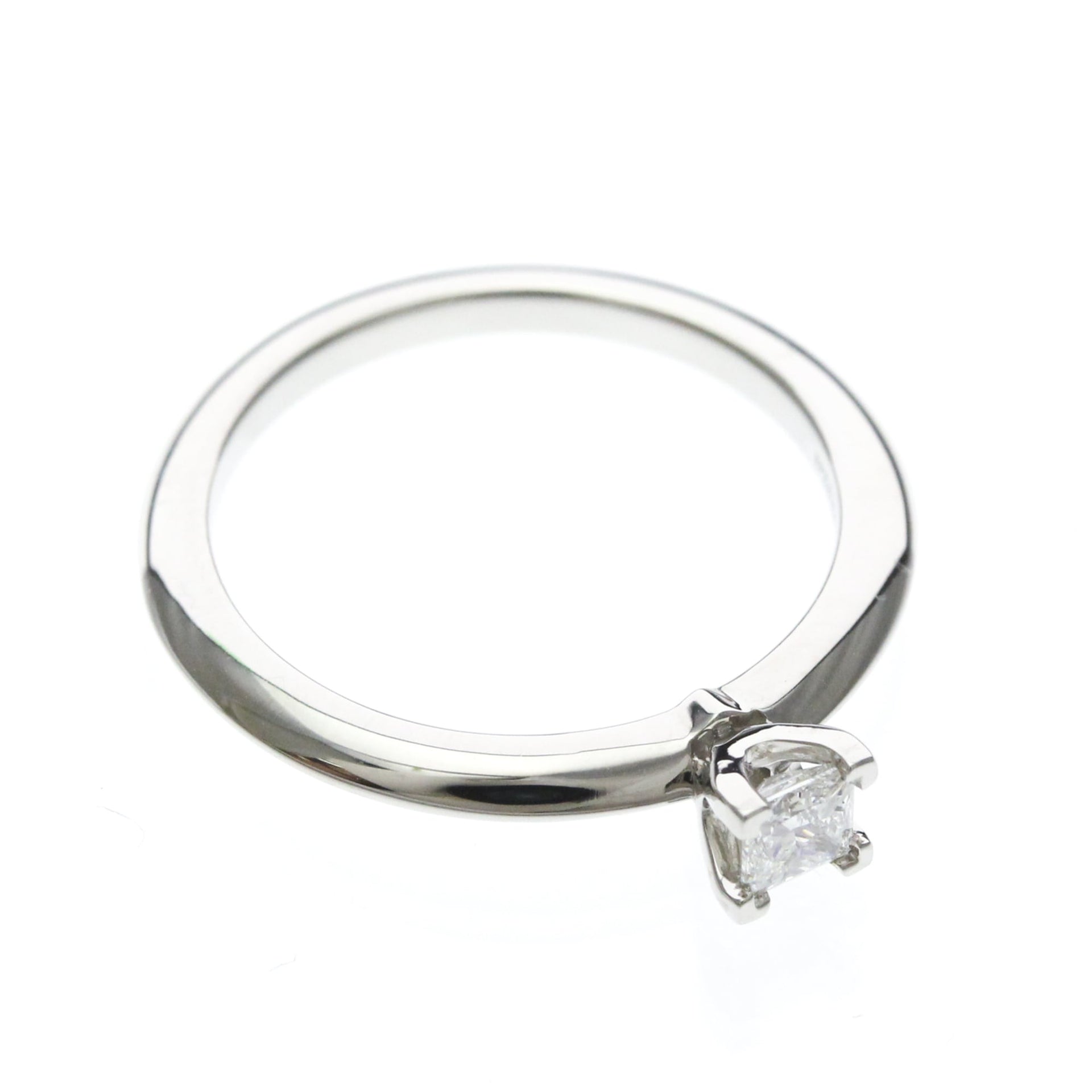 TIFFANY Solitaire Diamond Ring Platinum 0.22ct Polished 9