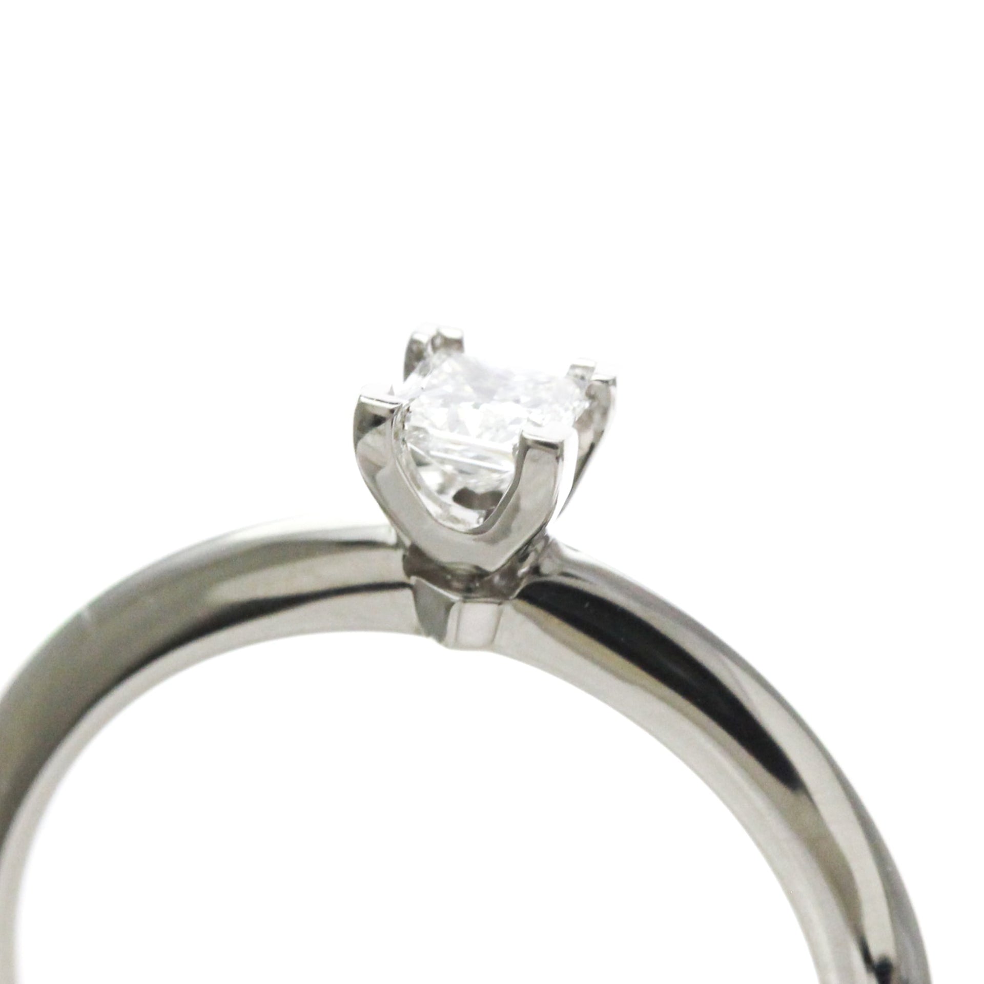 TIFFANY Solitaire Diamond Ring Platinum 0.22ct Polished 10