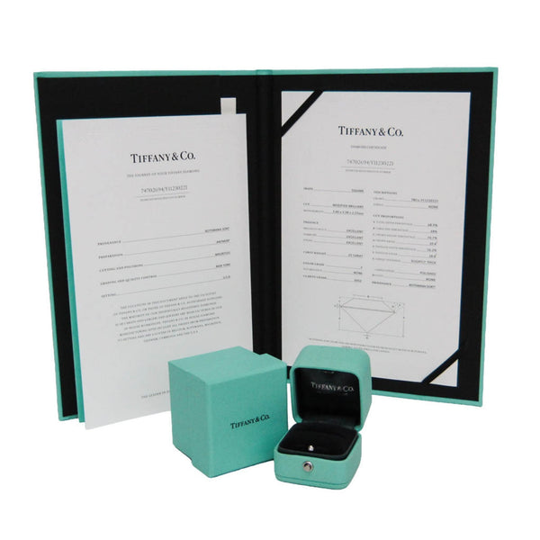 TIFFANY Solitaire Diamond Ring Platinum 0.22ct Polished 11