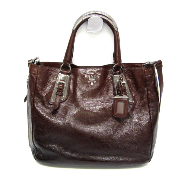 Prada Metal Parts Around Zip Bag Women's Leather 1