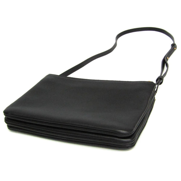 Celine Trio Small Women's Leather Shoulder Bag Black 3