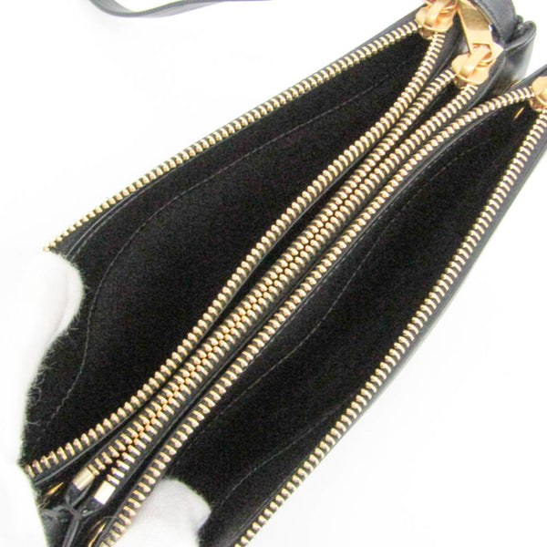 Celine Trio Small Women's Leather Shoulder Bag Black 5
