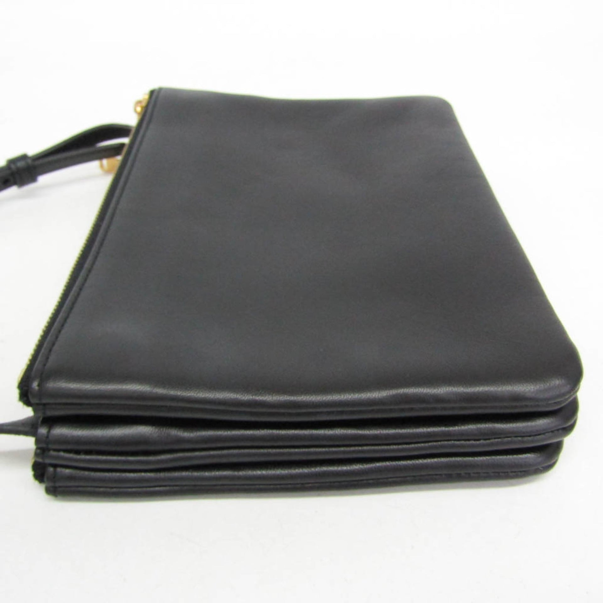 Celine Trio Small Women's Leather Shoulder Bag Black 6