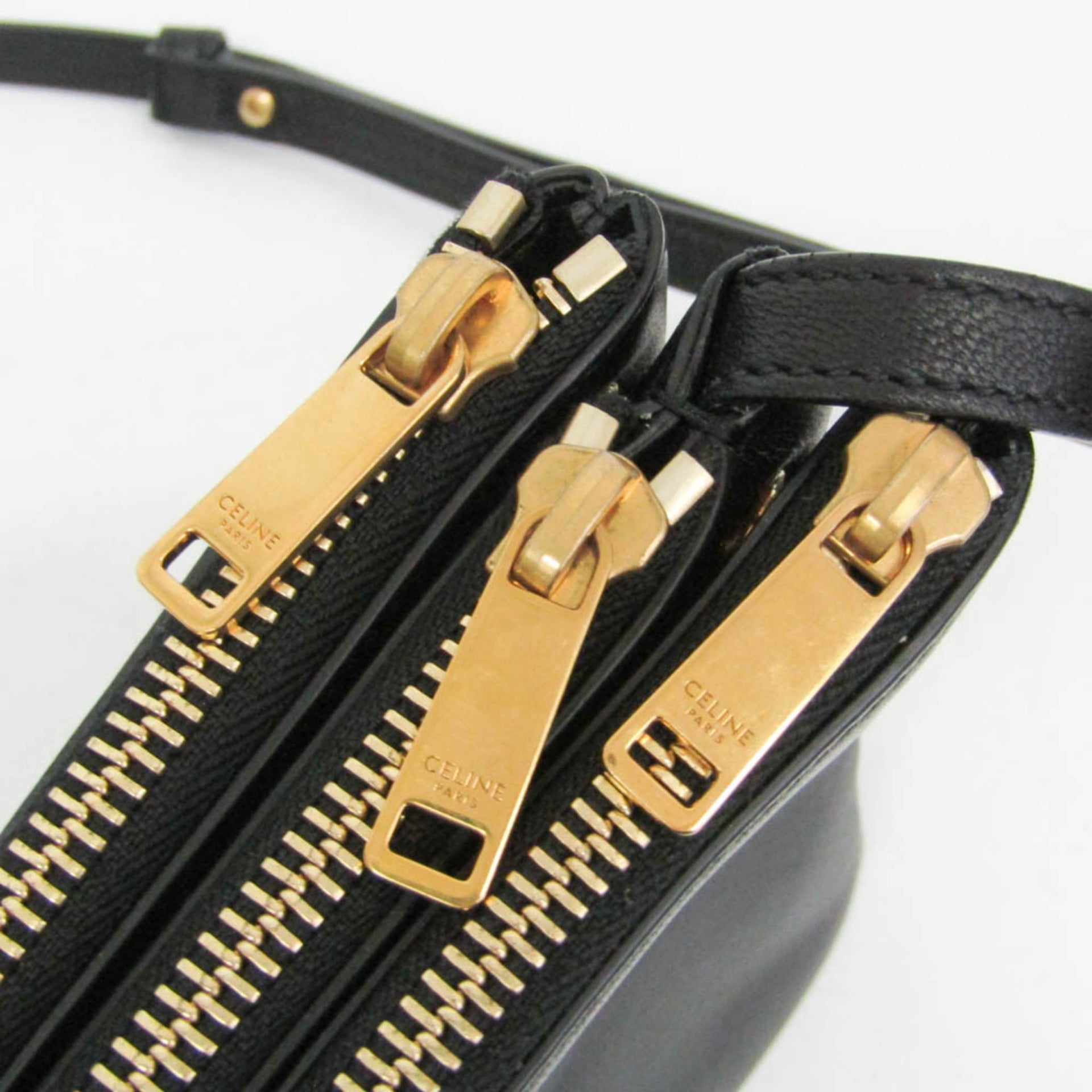Celine Trio Small Women's Leather Shoulder Bag Black 9