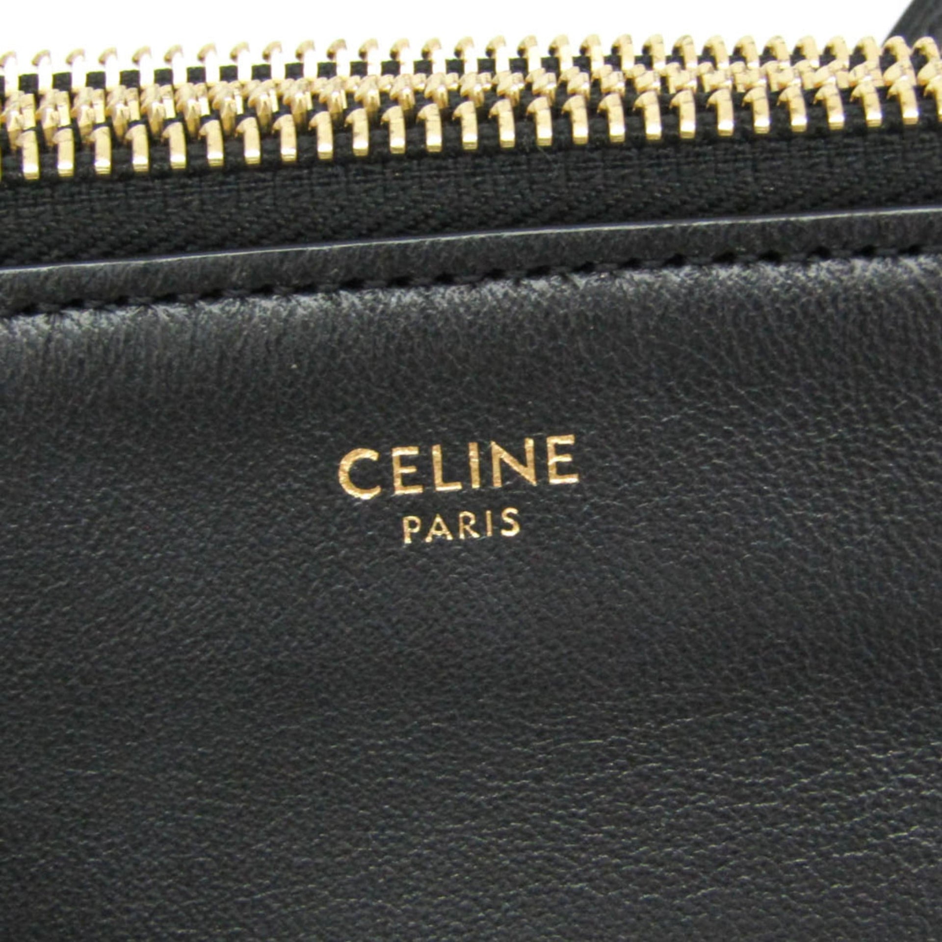 Celine Trio Small Women's Leather Shoulder Bag Black 11