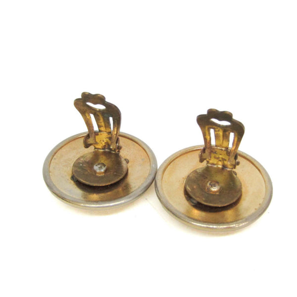 Hermes Horn Ribbon Alloy Clip Earrings Gold 4