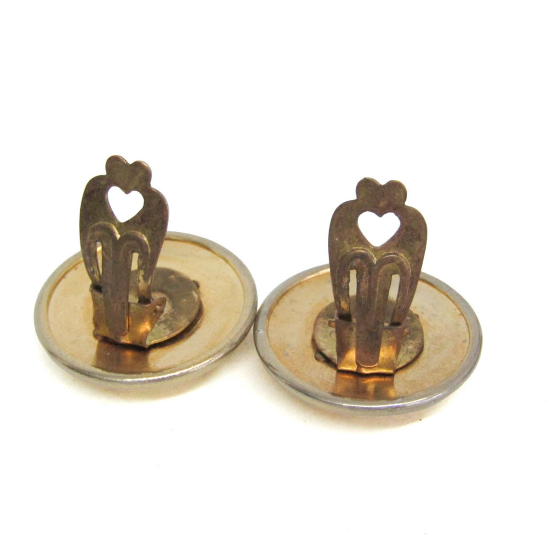 Hermes Horn Ribbon Alloy Clip Earrings Gold 5