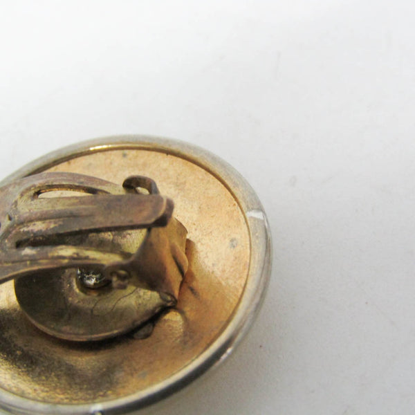 Hermes Horn Ribbon Alloy Clip Earrings Gold 7