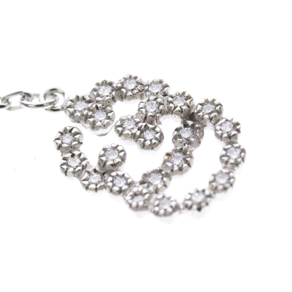 GUCCI Double G Diamond Bracelet 18K White Gold Polished 6