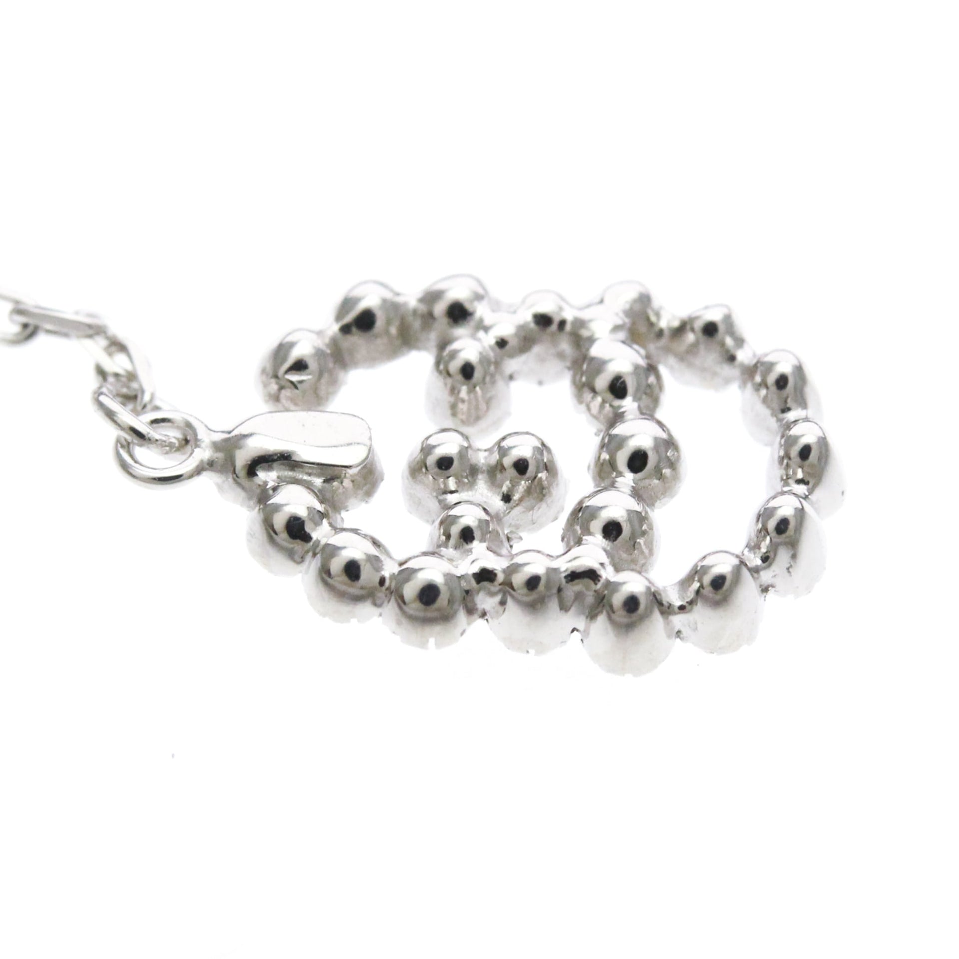 GUCCI Double G Diamond Bracelet 18K White Gold Polished 7