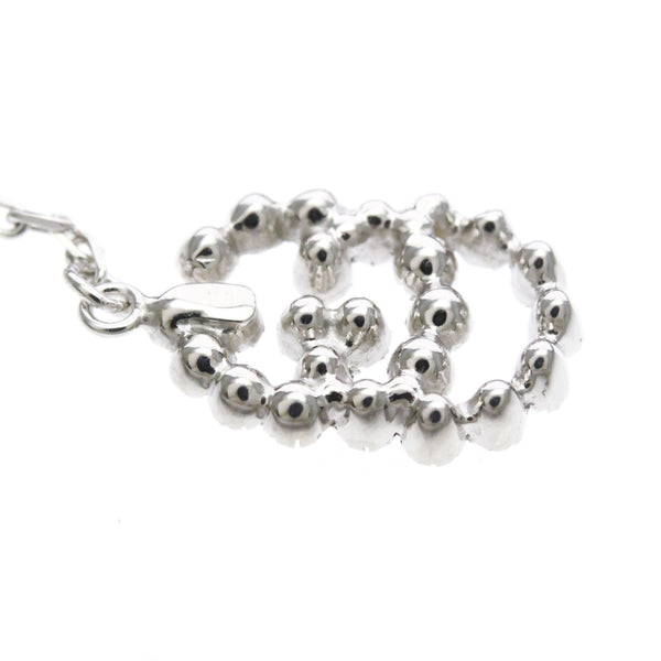 GUCCI Double G Diamond Bracelet 18K White Gold Polished 7