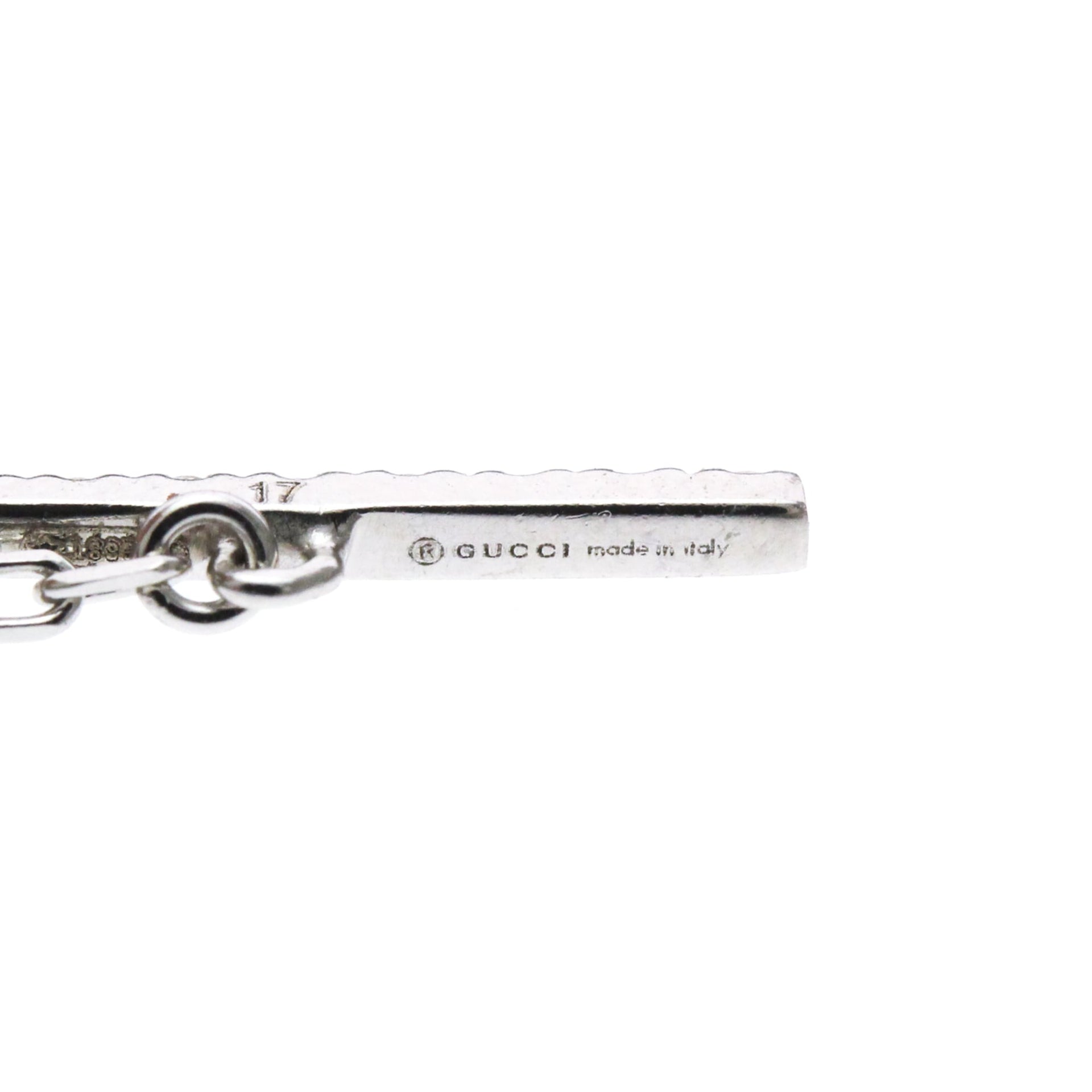 GUCCI Double G Diamond Bracelet 18K White Gold Polished 9