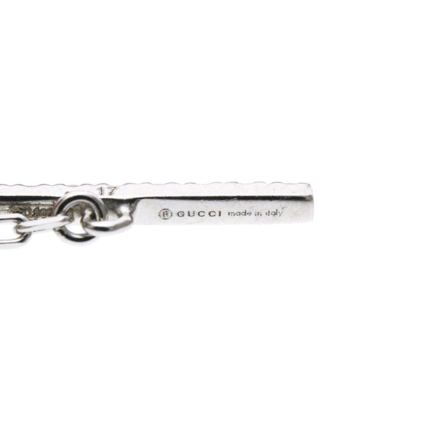 GUCCI Double G Diamond Bracelet 18K White Gold Polished 9