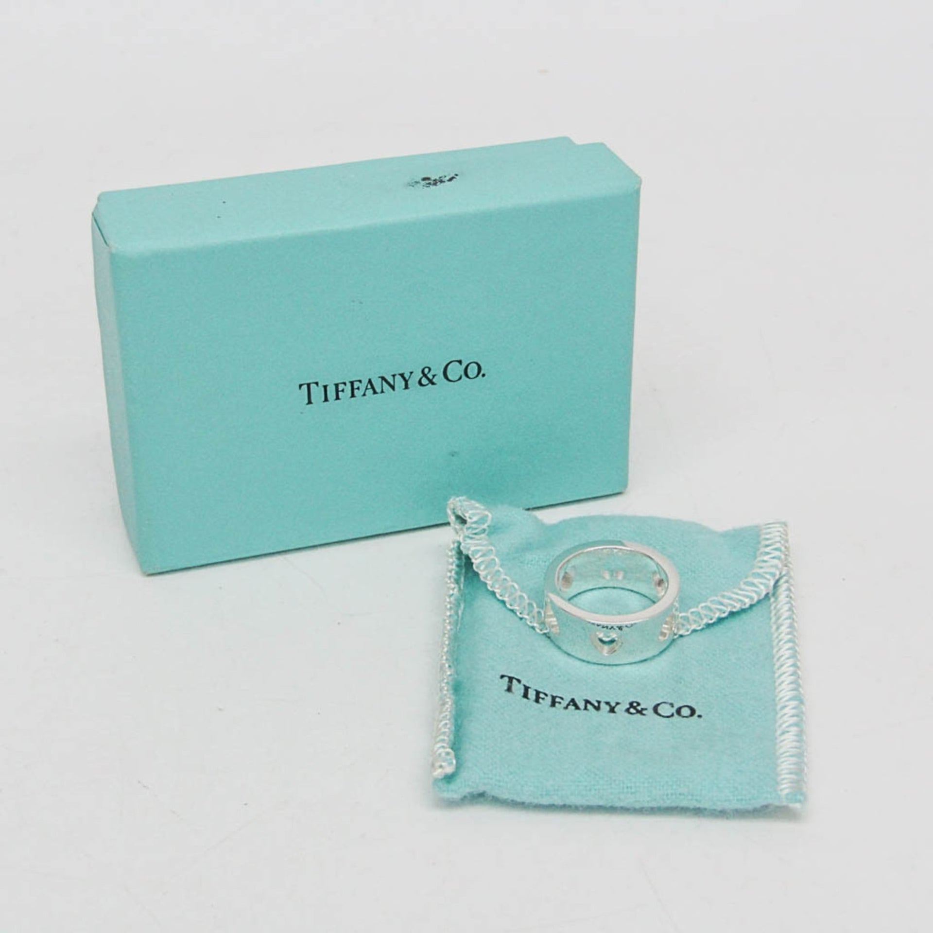Tiffany Stencil Herz, 925er Silber, modischer Ring, silberfarben 2