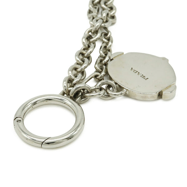 PRADA Robot Monkey Accessory Bag Charm Wallet Chain Keychain Keyring Metal Silver Blue 2PS033 11
