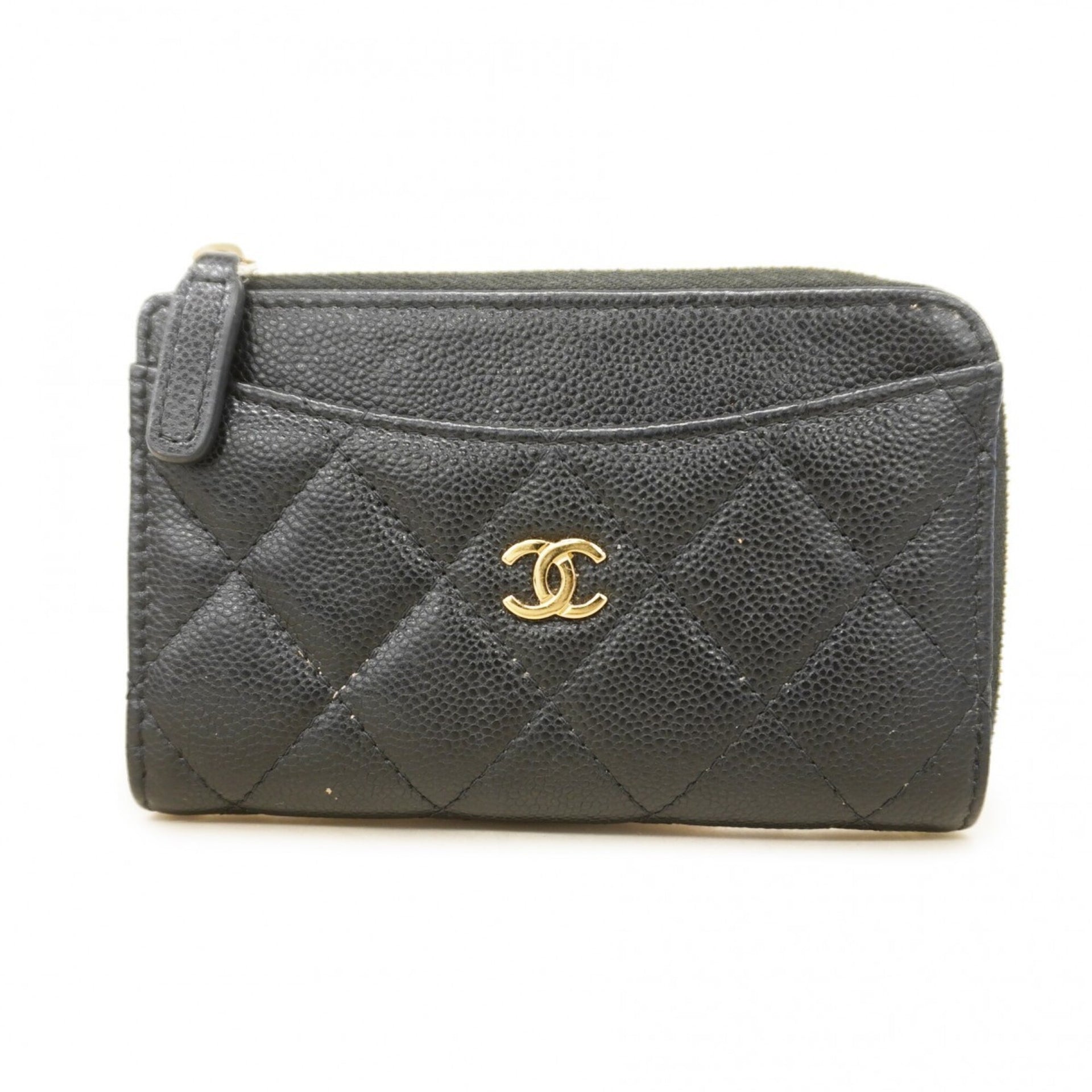 Chanel-Geldbörse/Münzfach aus gestepptem Caviar-Leder 1
