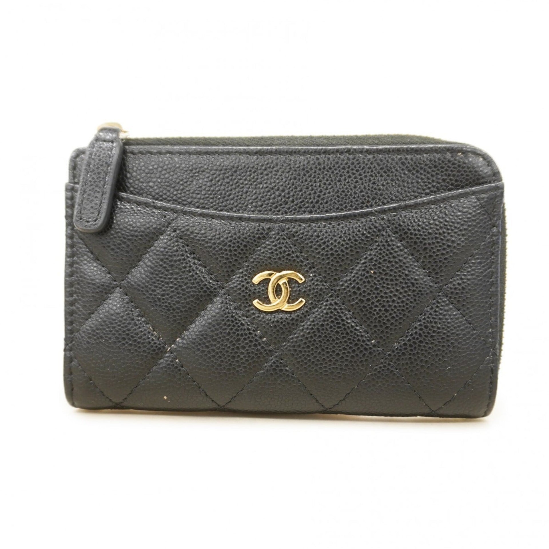 Chanel-Geldbörse/Münzfach aus gestepptem Caviar-Leder 5