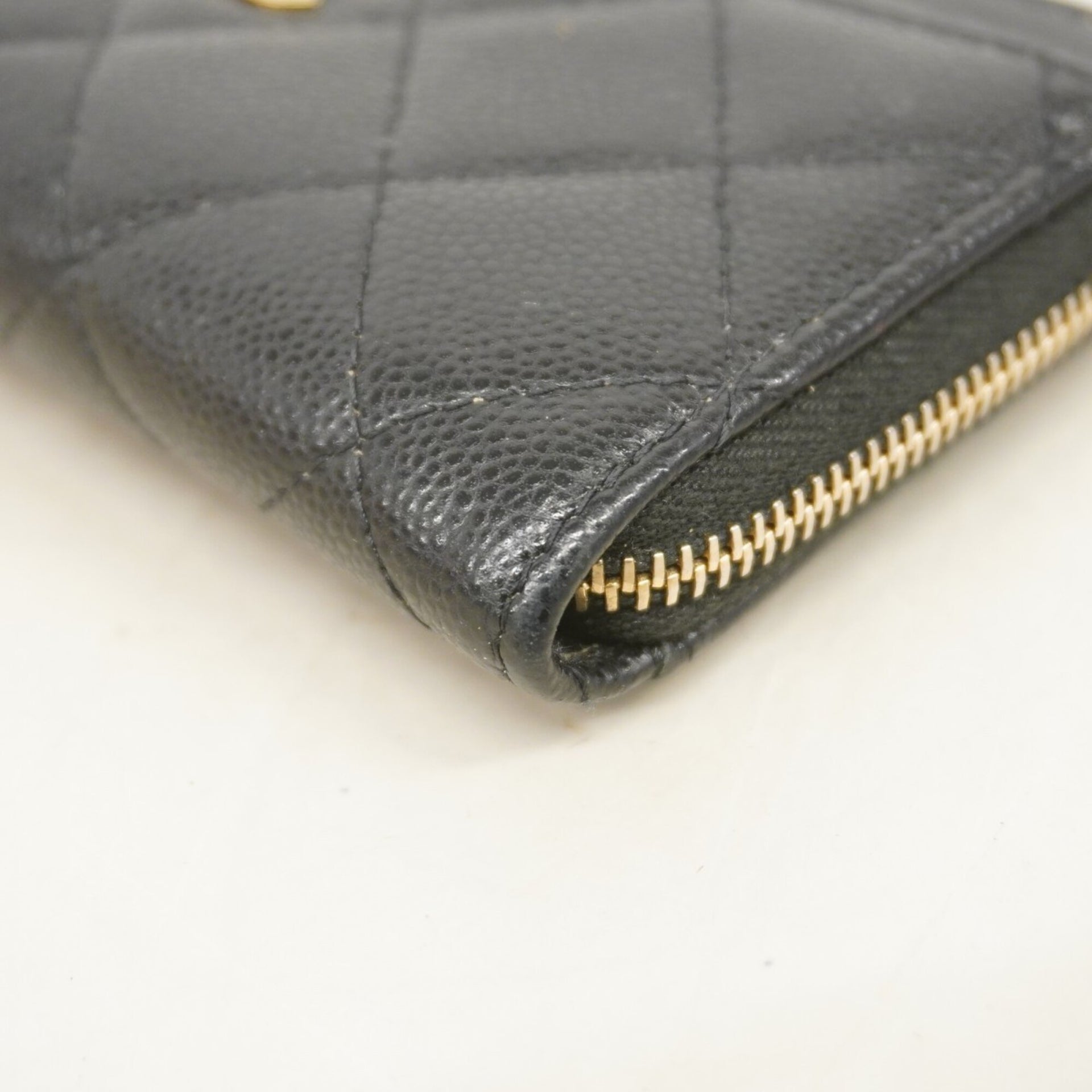 Chanel-Geldbörse/Münzfach aus gestepptem Caviar-Leder 6
