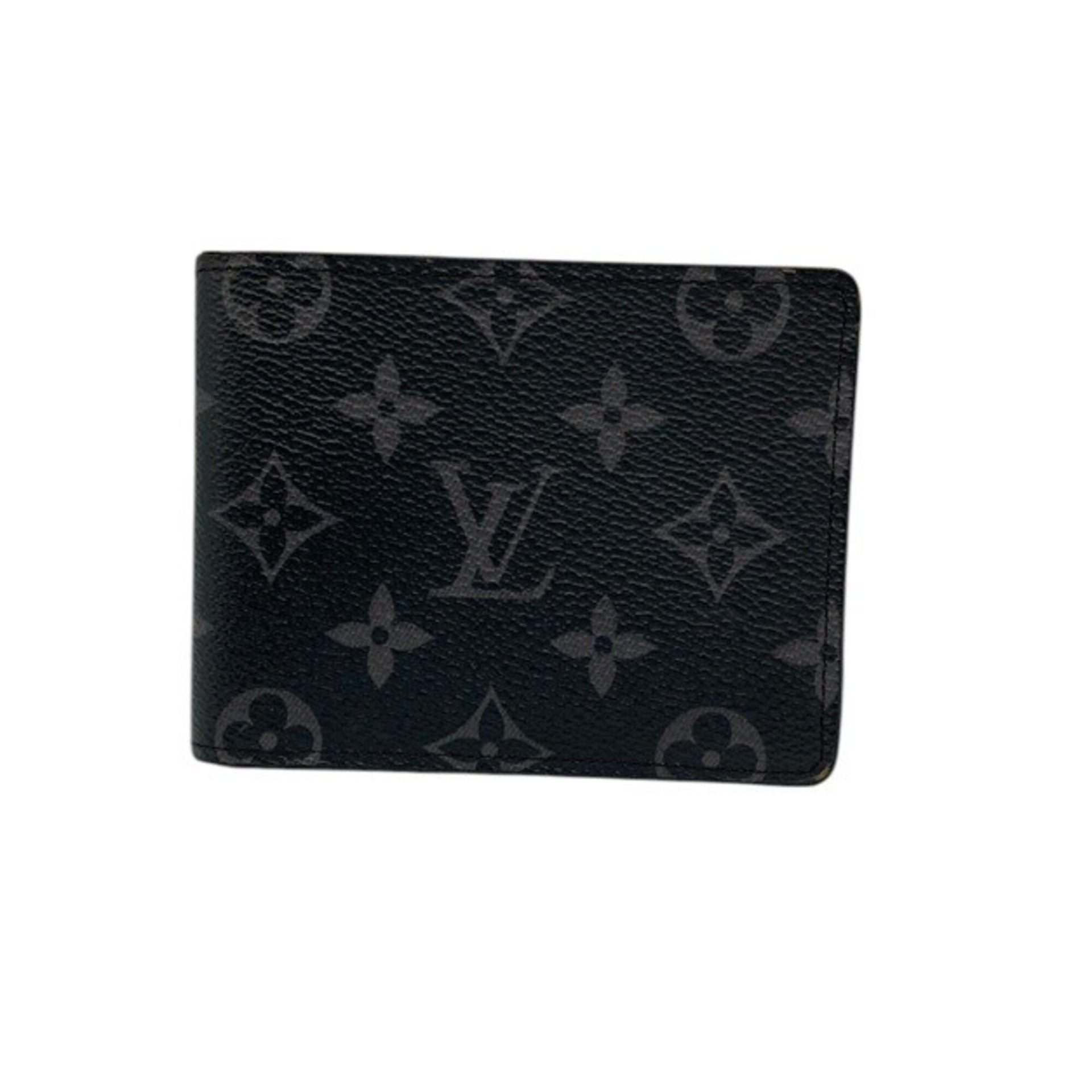 LOUIS VUITTON Louis Vuitton Monogram Eclipse Portefeuille Multiple M61695 Wallet Compact Men's 1