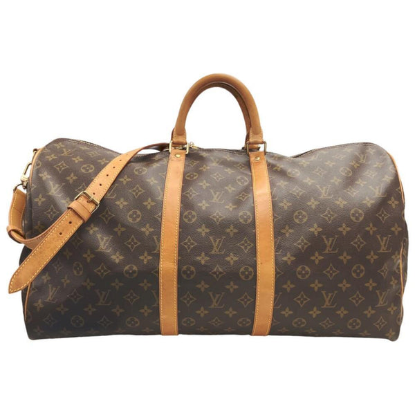 LOUIS VUITTON Keepall Bandoulière 55 M41414 TH0944 Monogram Boston Bag Shoulder for Men and Women