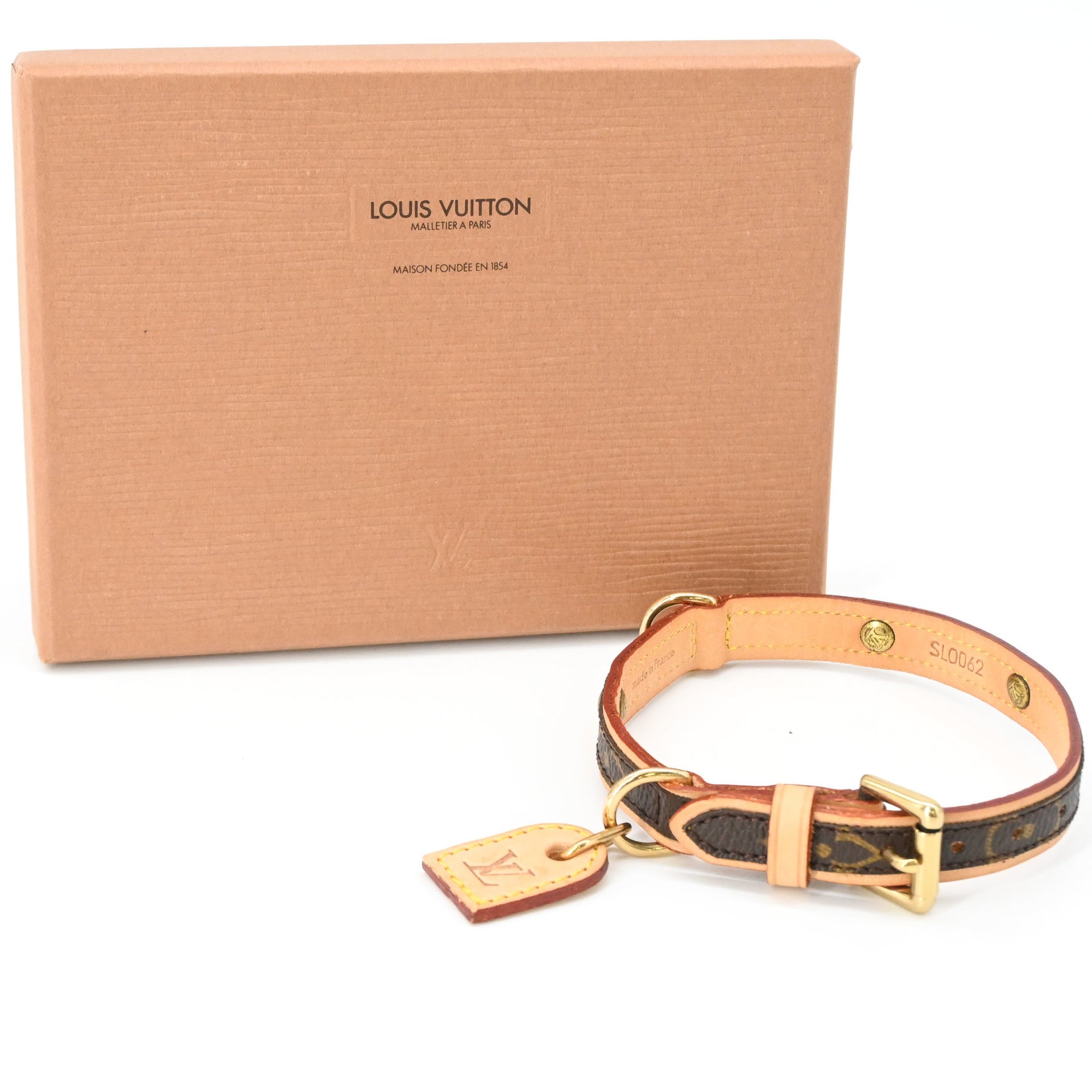 LOUIS VUITTON Collar para perro pequeño Monogram Collier Baxter PM 1